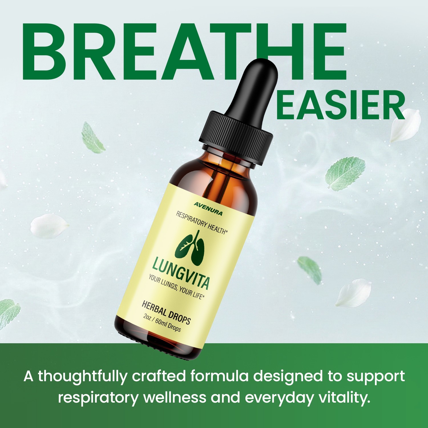 (2 Pack) Lungvita Liquid Drops – Extra Strength Natural Blend for Health Support
