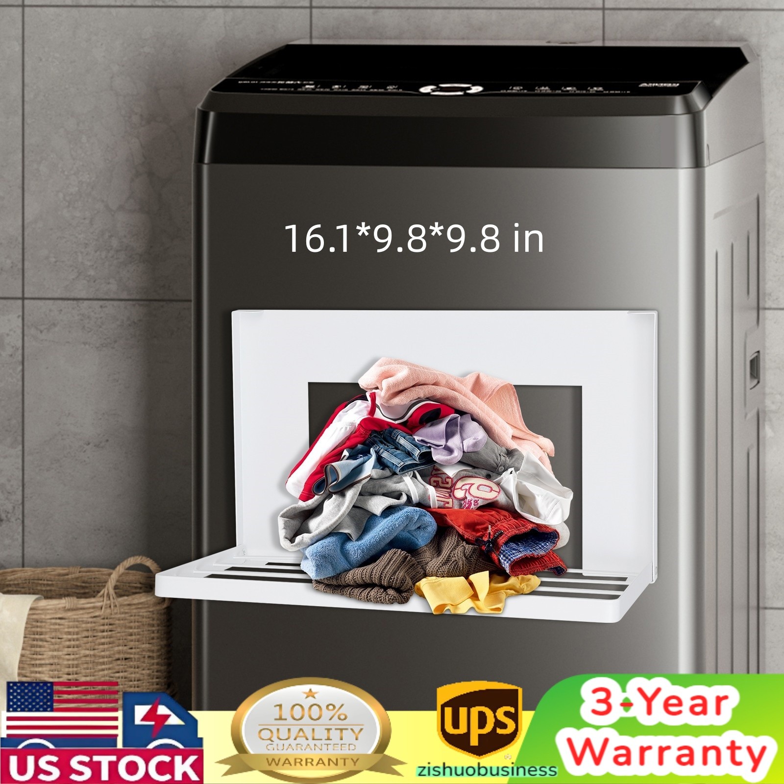 Magnetic Folding Shelf Magnet Rack on Washing Machine/Fridge Durable 7kg max.