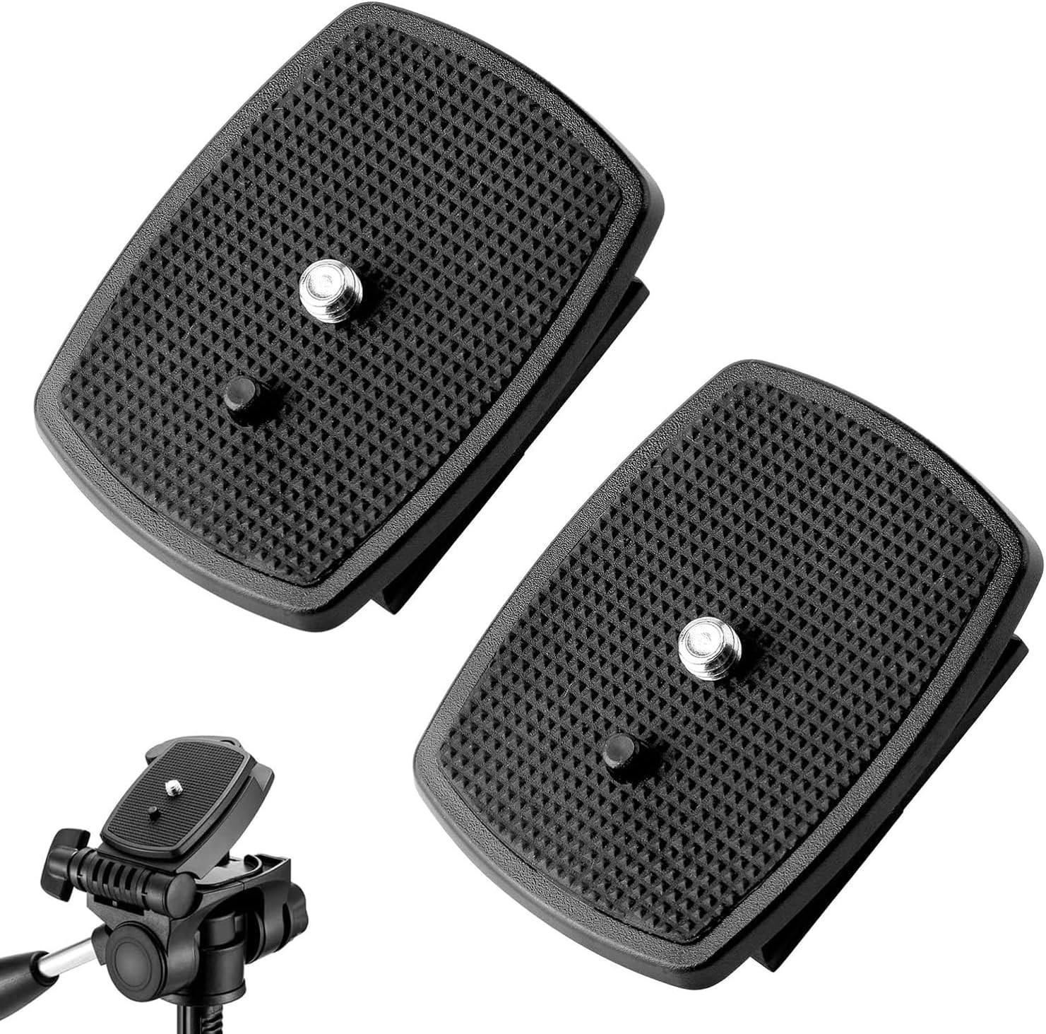 2-Pack Universal 43x43mm Quick Release Plate Set for Velbon Tripods, Compatible