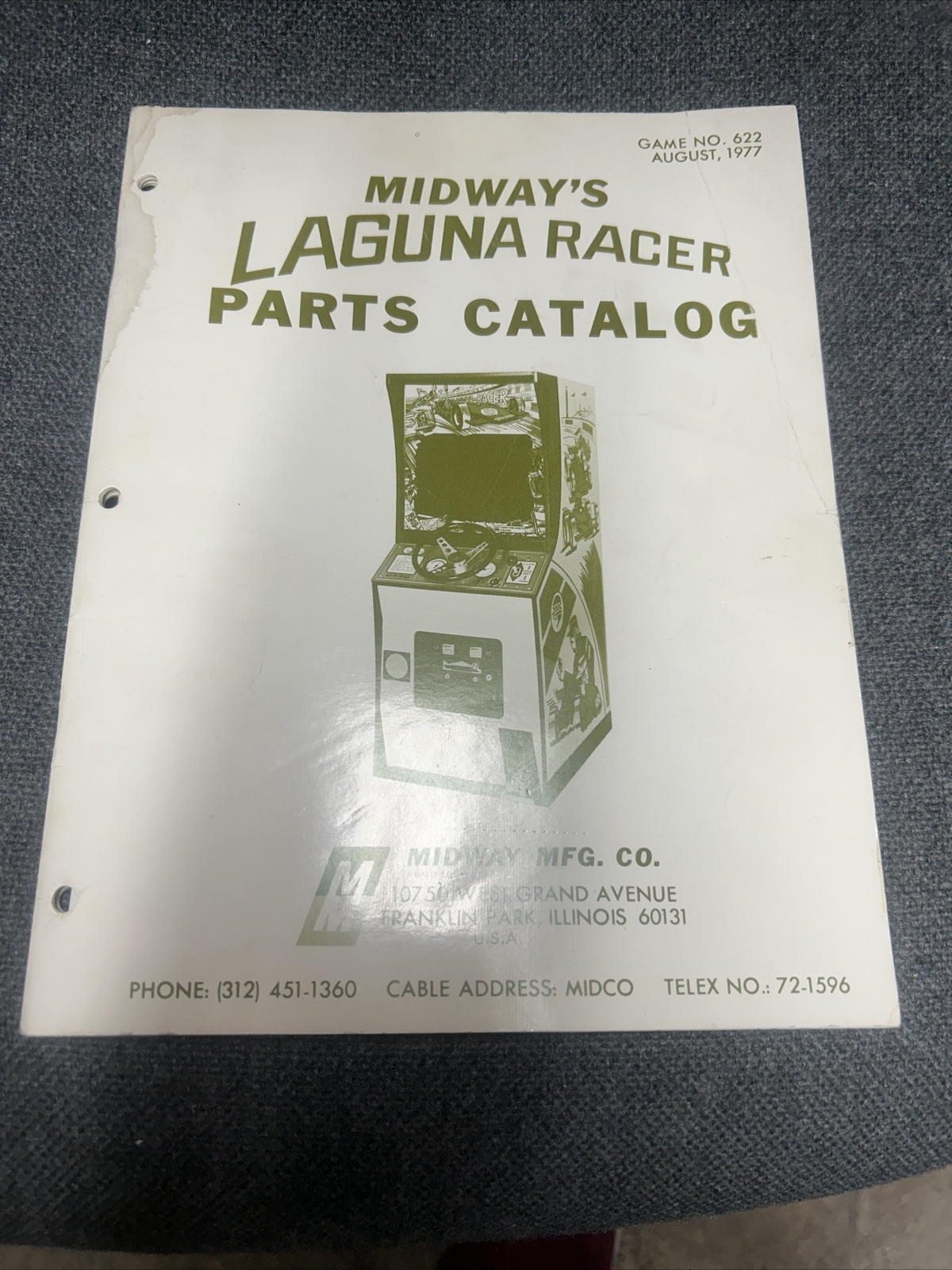 Midway LAGUNA RACER PARTS CATALOG Arcade Video Game Manual - good used original