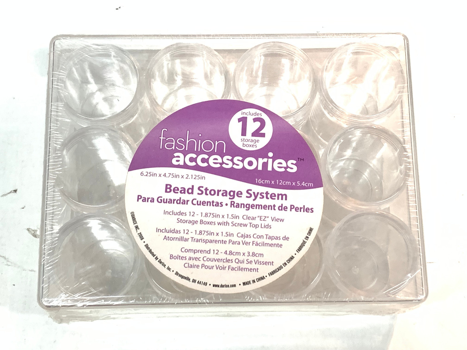 Fashion Accessories Bead Storage System Includes 12 Storages