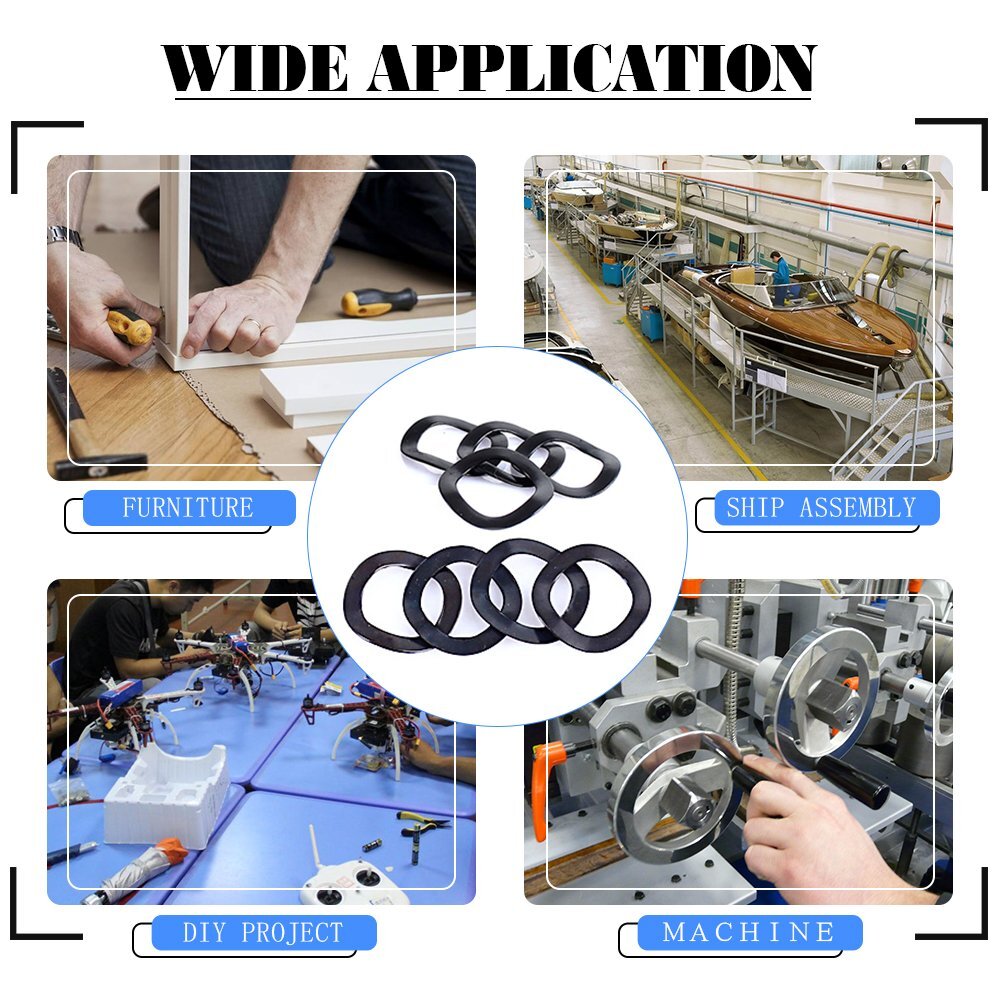 Glarks 320Pcs Carbon Steel Compression Type Wavy Wave Crinkle Spring Washers...