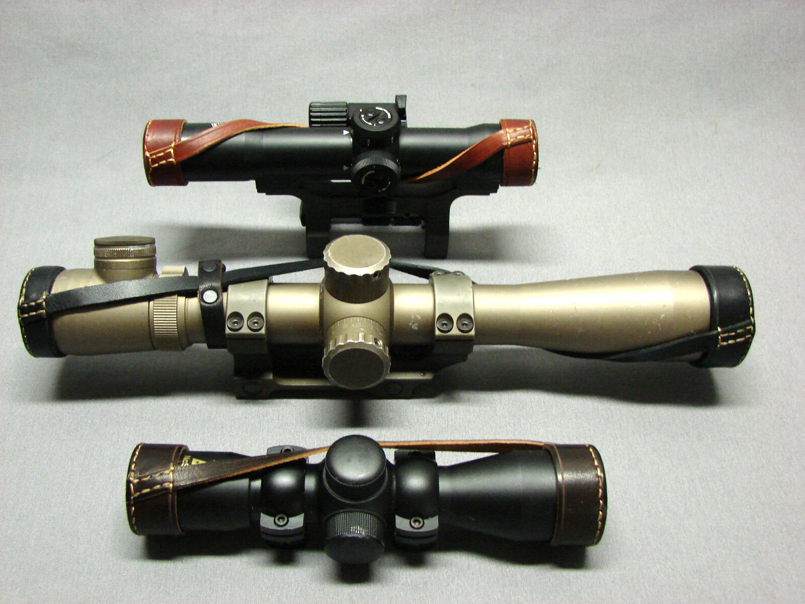 CUSTOM MADE RIFLE SCOPE LEATHER COVERS