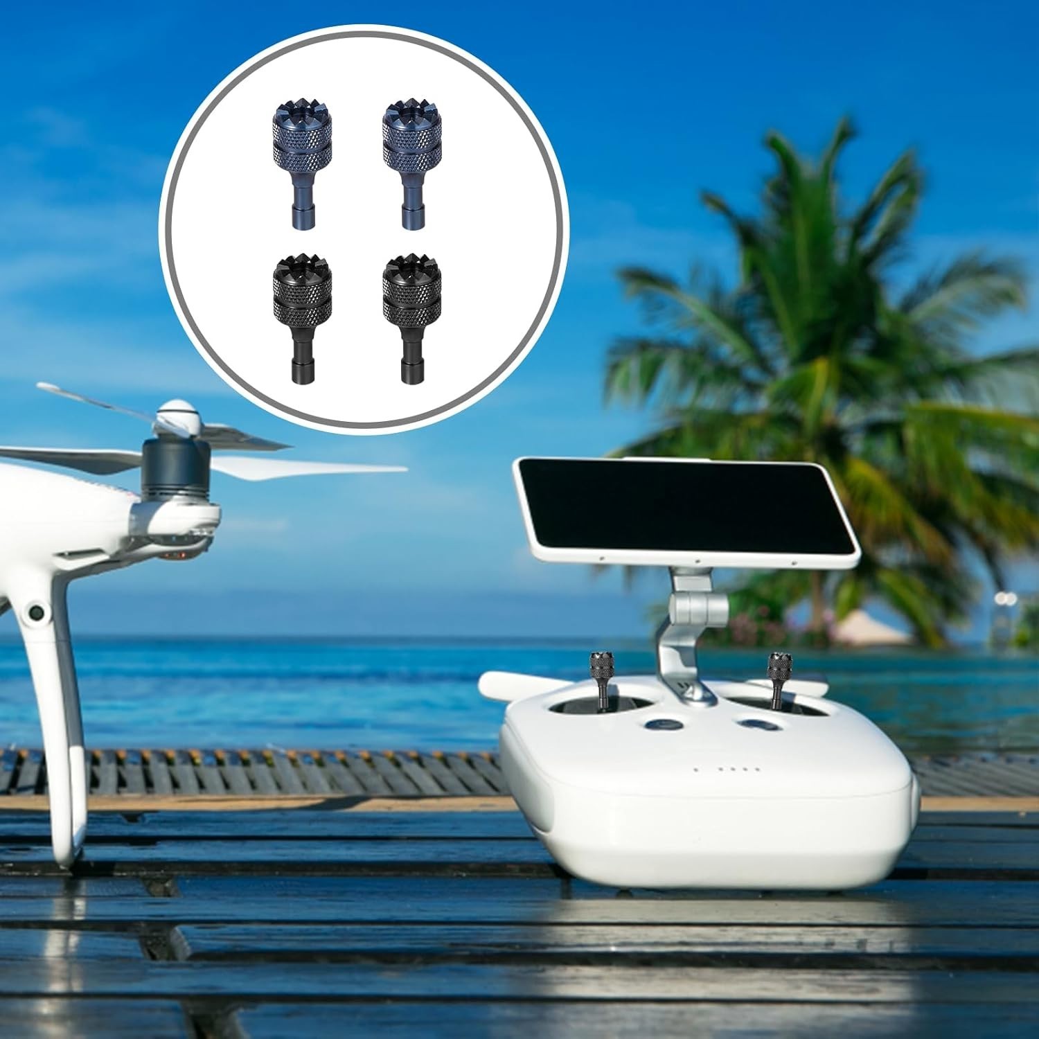 Replacement Control Sticks for DJI Mini 3 Pro & Mavic 3 - Blue and Black
