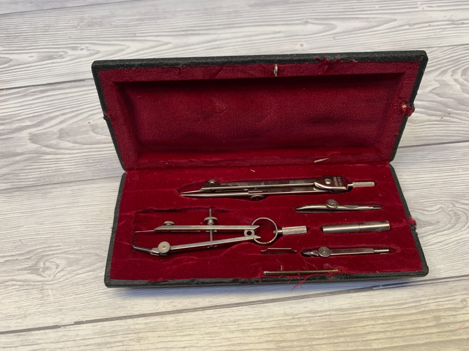 Vintage E.H. Ltd G1B/411 Drawing Instrument Set Drafting Compass Engineers Boxed