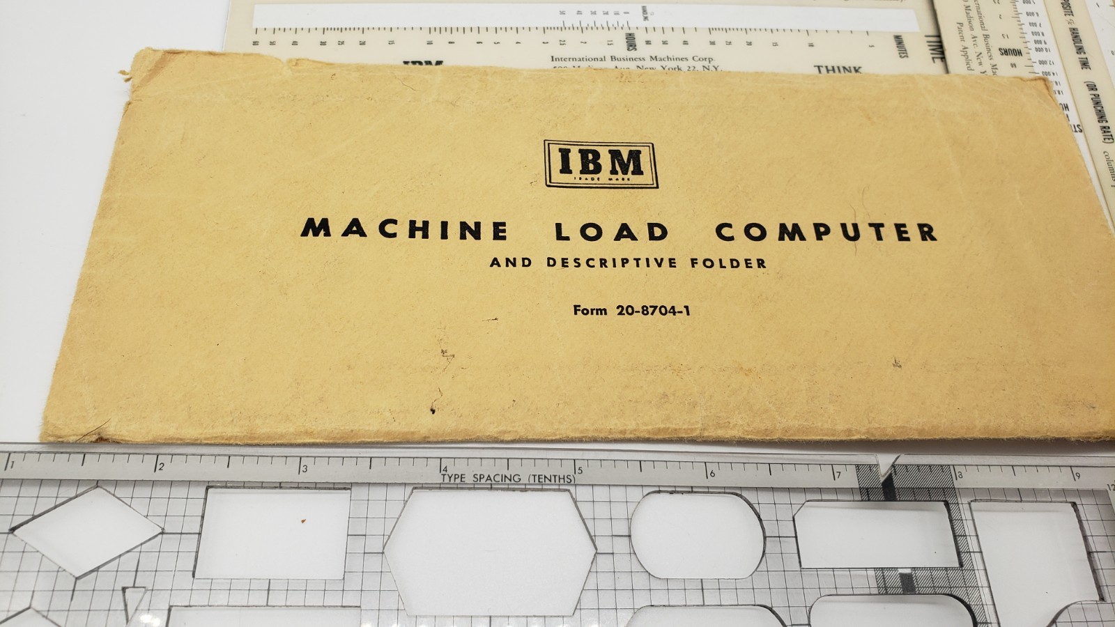 Vintage IBM Computer Machine Load Chart And Template Lot