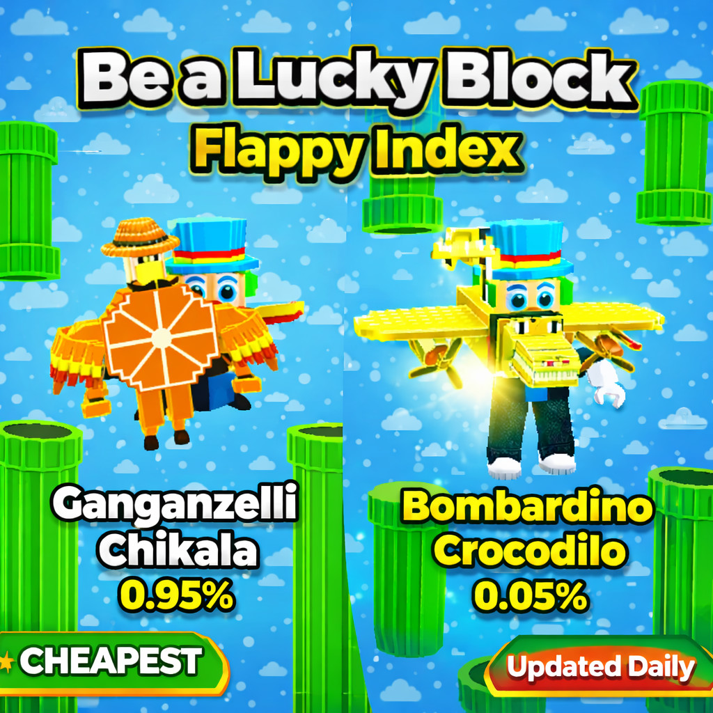 🔥Flappy Index | Rare Cloud Brainrots 0.05% and 0.9% | Be a Lucky Block 🔥