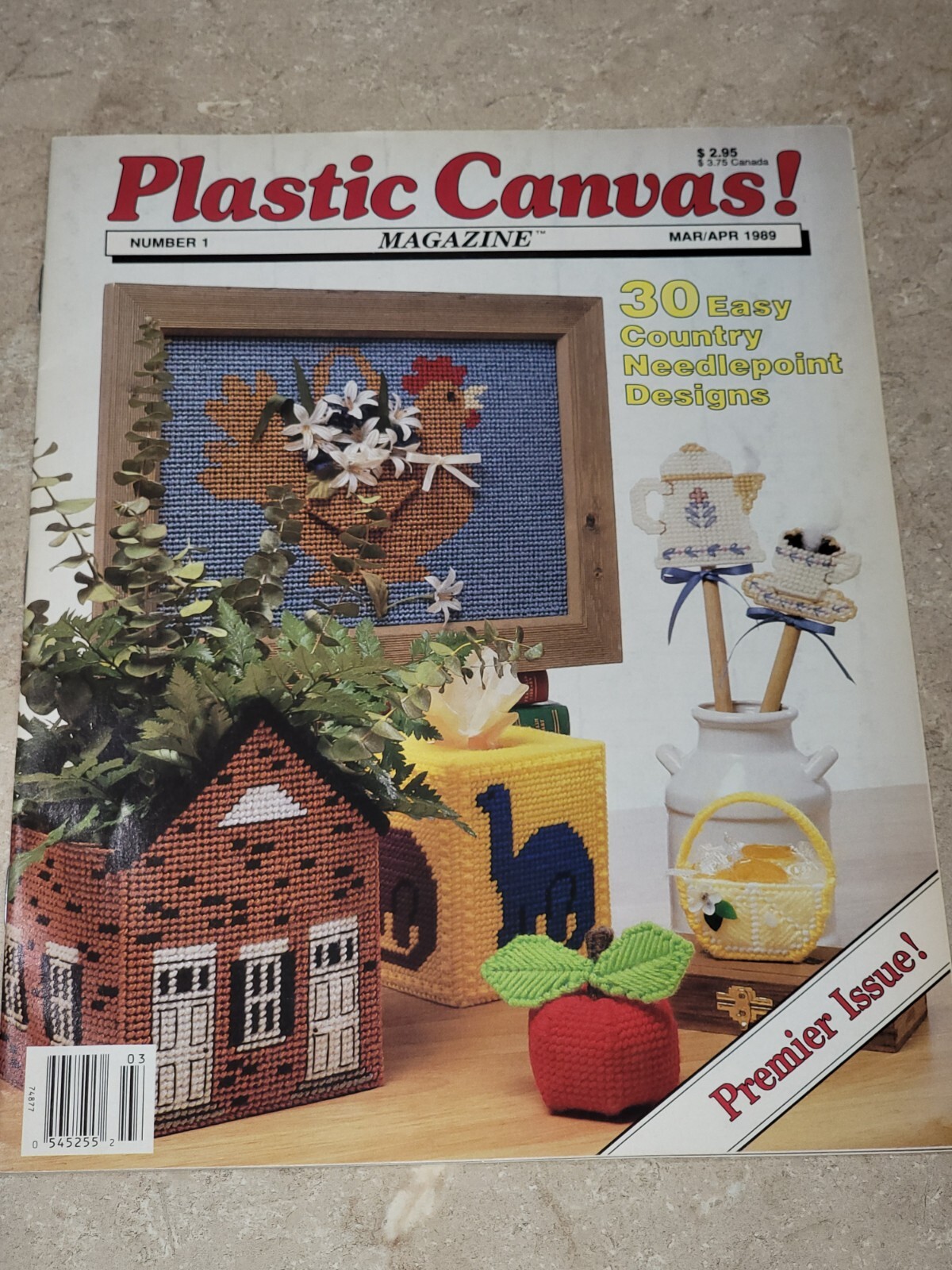 Plastic Canvas Magazine March/April 1989 30 Projects Country Needlepoint Designs