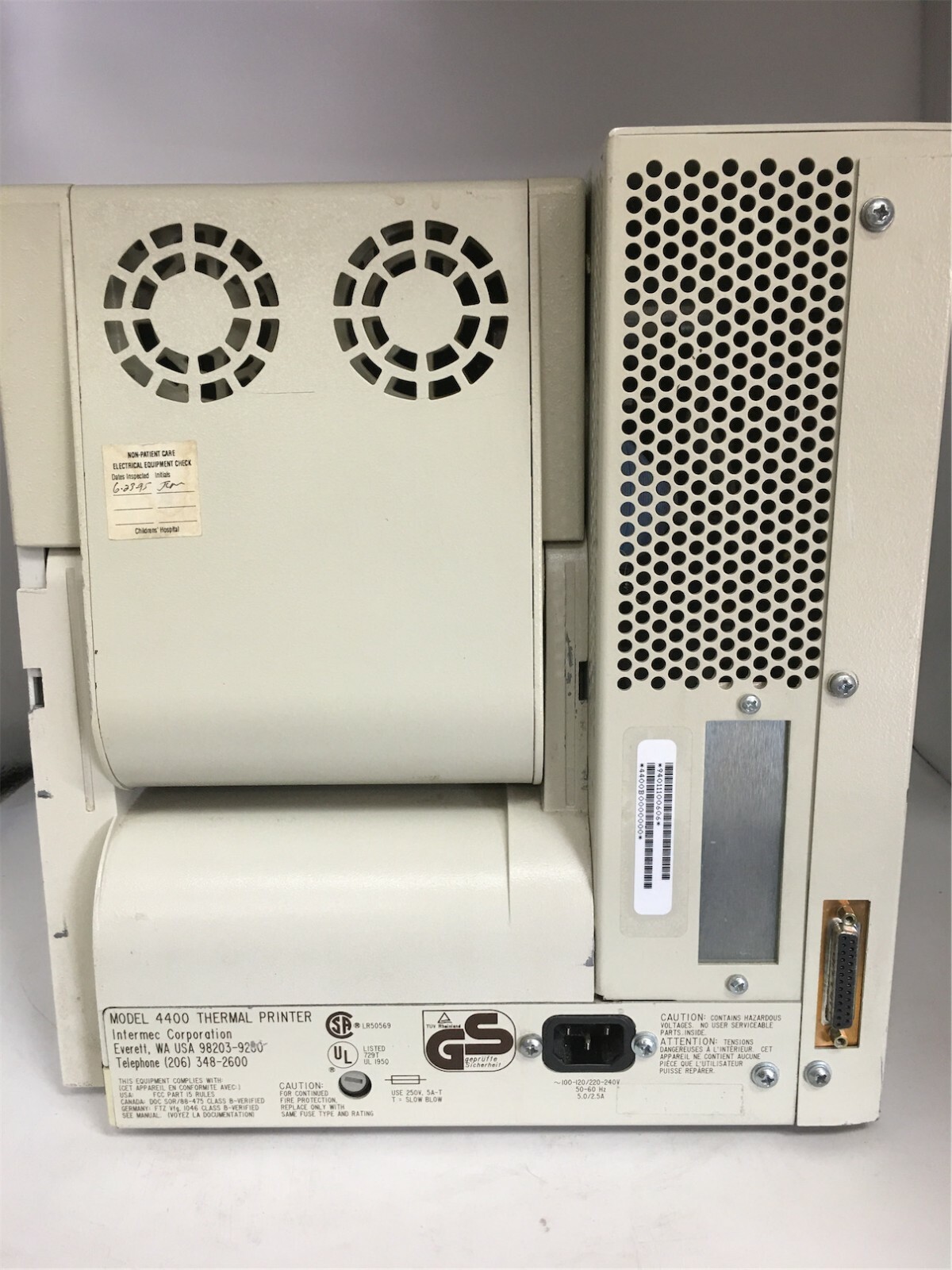 INTERMEC EASYCODER 4400 DT/TT BARCODE/LABEL PRINTER-SER I/F | SKU: 4400B0000000