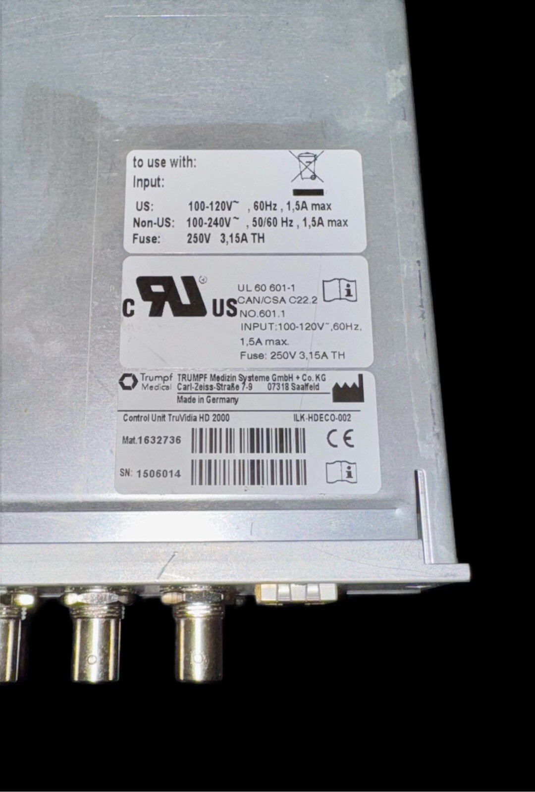 Trumpf TruVidia HD2000 Control Unit