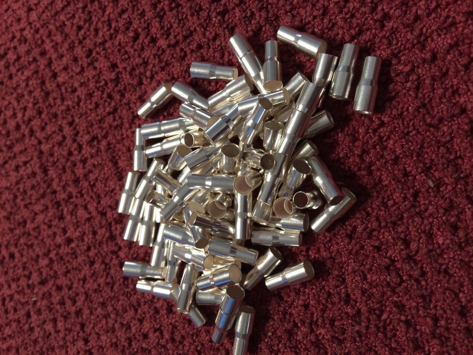 20 Pcs P/N 328666 AMP CONNECTOR FERRULE SILVER  ID: 0.152" to 0.12"