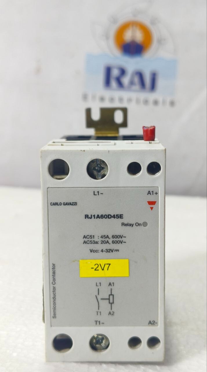 CARLO GAVAZZI RJ1A60D45E SEMICONDUCTOR CONTACTOR RELAY 45A 600V VCC 4-32VDC