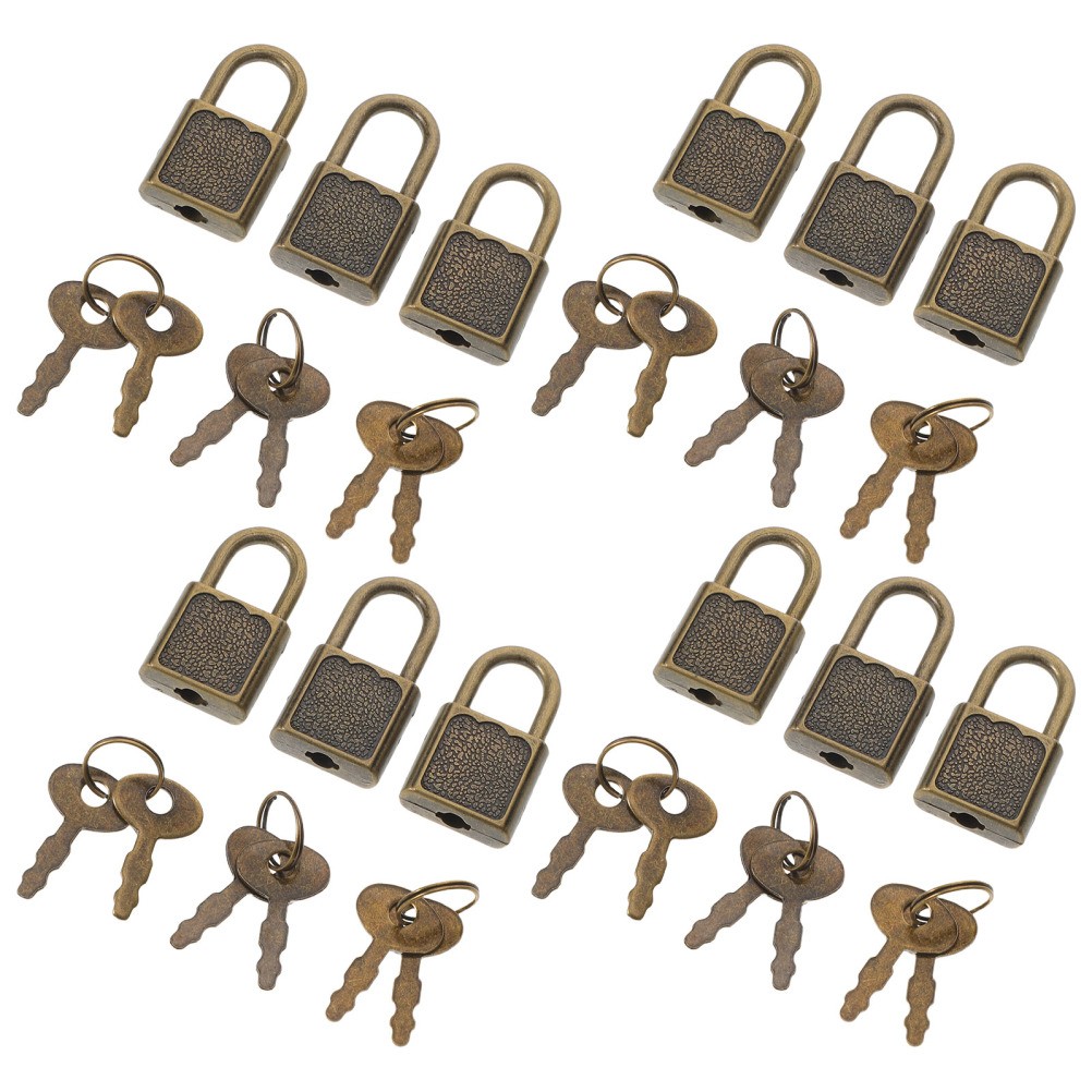 12 Sets Lock for Storage Unit Mini Vintage Locks with Key Pirate Chest