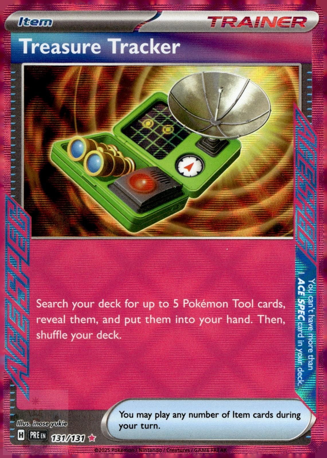 Treasure Tracker 131/131 Holo ACE SPEC Rare Prismatic Evolutions Pokemon NM/M