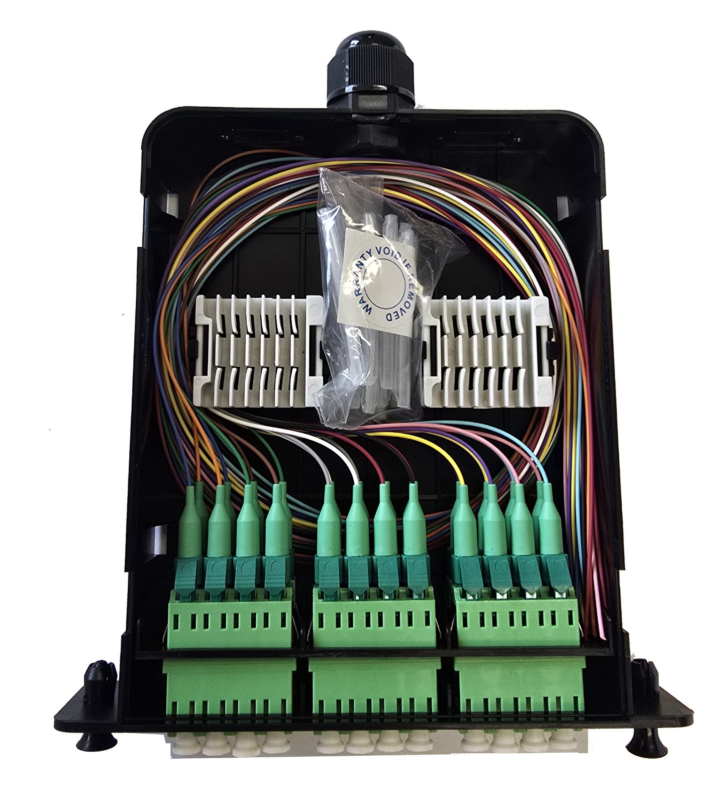 Universal LGX Pigtailed Splice Cassette 24 fiber, LC/APC (Green) Quad Singlemode