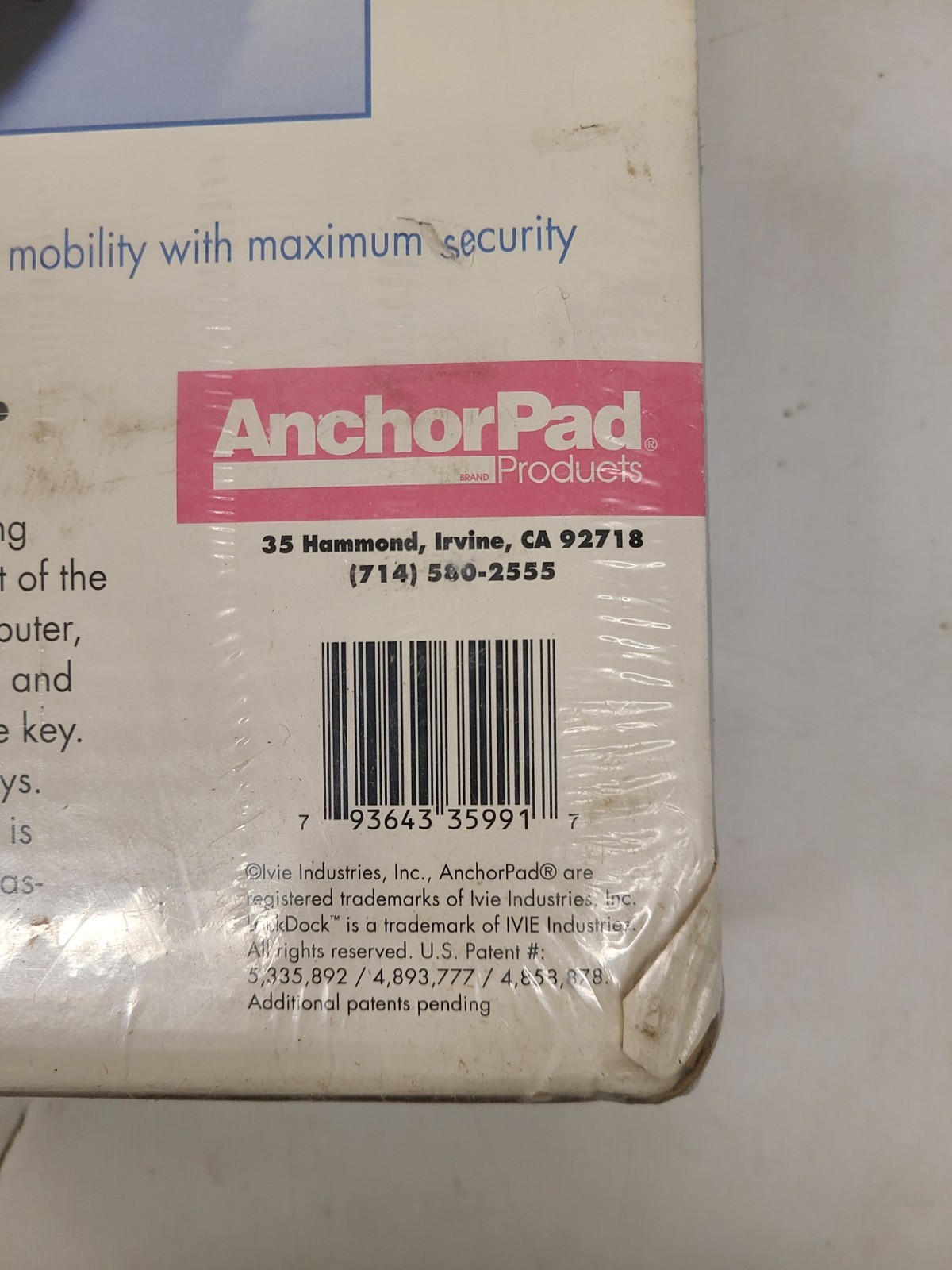 Anchor Lock Dock Computer Security System