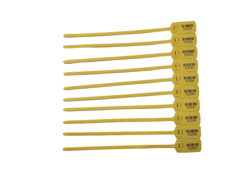 Plastic Security Seals with Metal Insert – 100 pcs Yellow-16-Inch/40cm