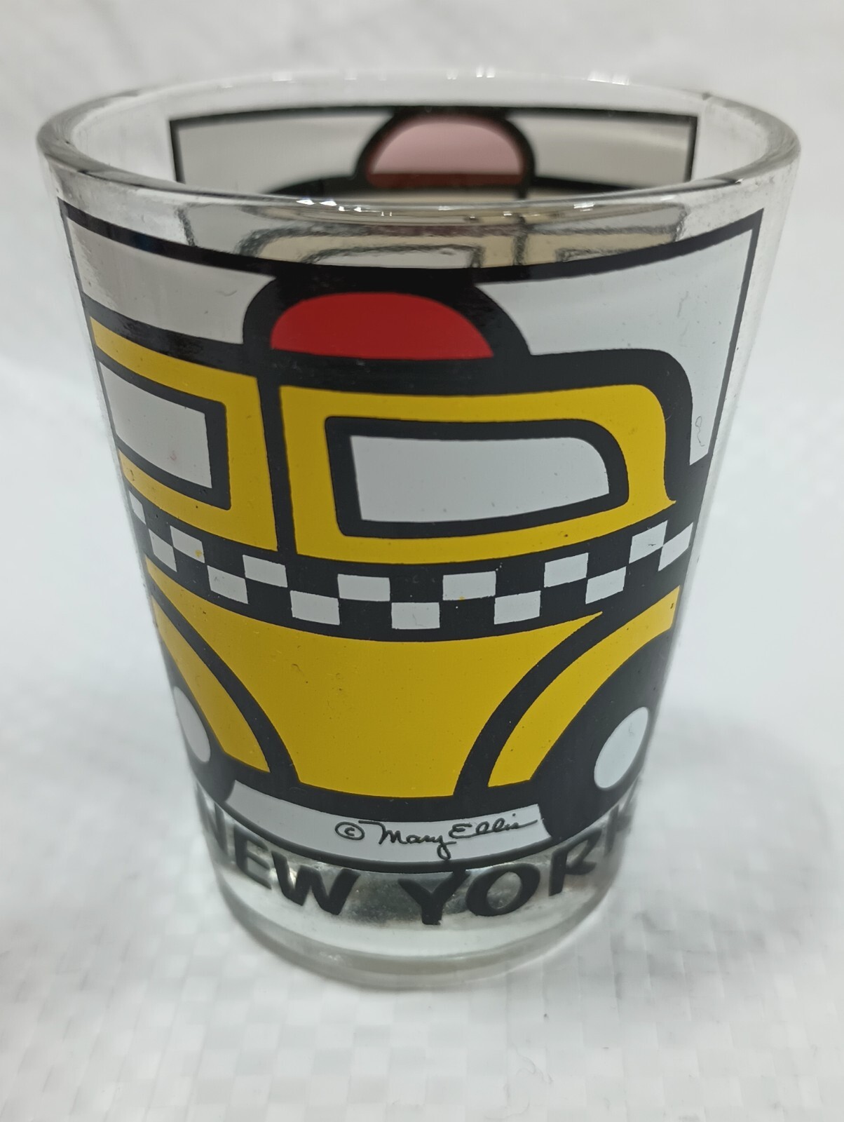 New York City Yellow Taxi Shot Glass souvenir black and white boxes