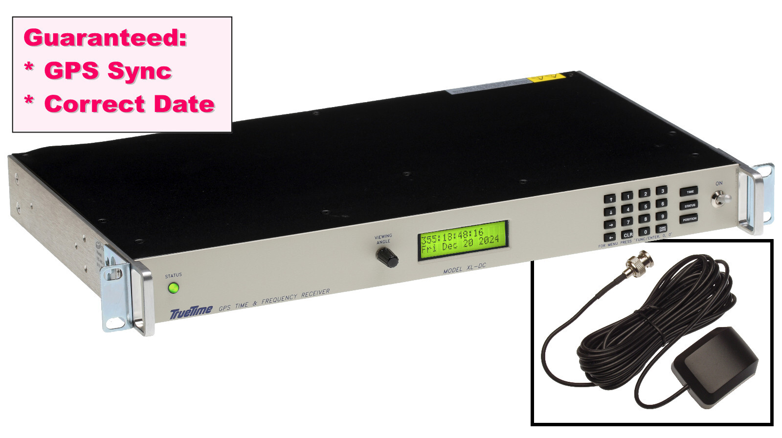 TrueTime Symmetricom XL-DC GPS Disciplined 10MHz Oscillator Quad IRIG-B Timecode