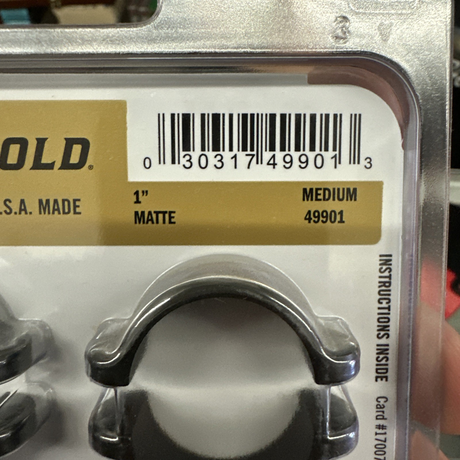 Leupold Scope Rings, 1" Diameter, Standard Medium Matte, Part 49901