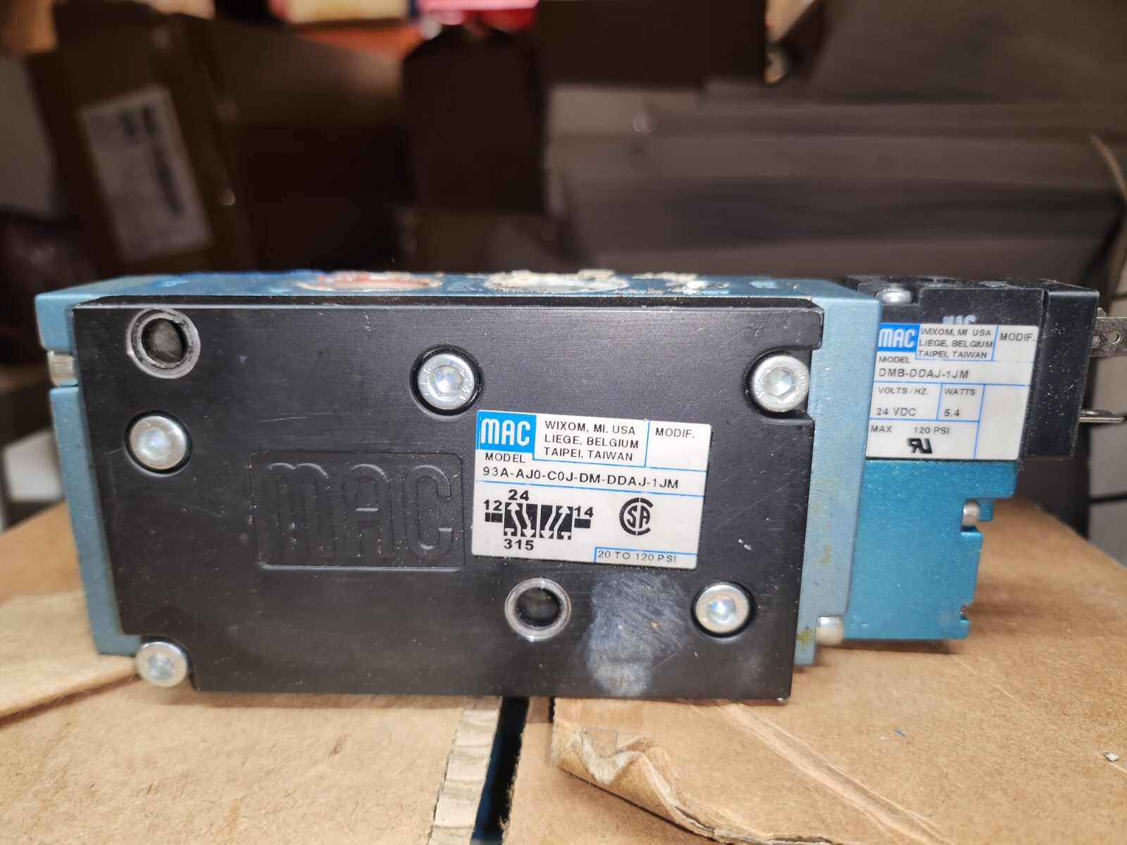 MAC 93A-AJO-COJ-DM-DDAJ-1JM VALVE, 20-120PSI & DMB-DDAJ-1JM