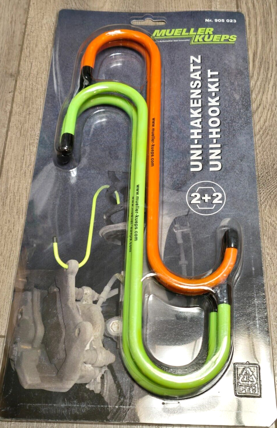 Mueller Kueps 4pc Uni Hook Set Brake Caliper Hangers 2)Bendable & 2)Fixed 905023