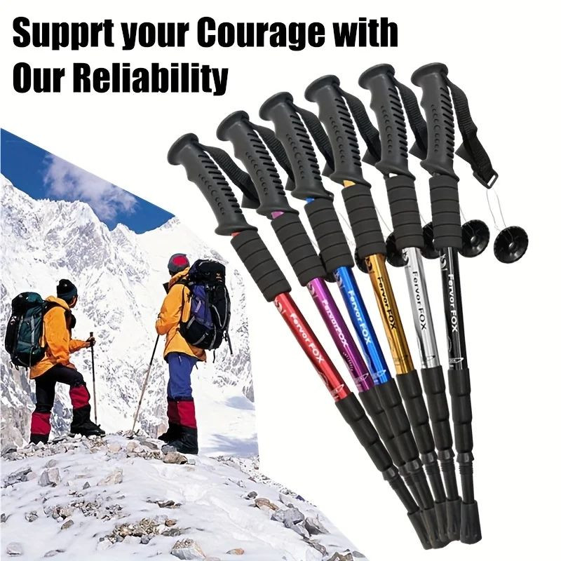 2X Trekking Poles Nordic Walking Sticks Adjustable Anti-shock Hiking Alpenstock