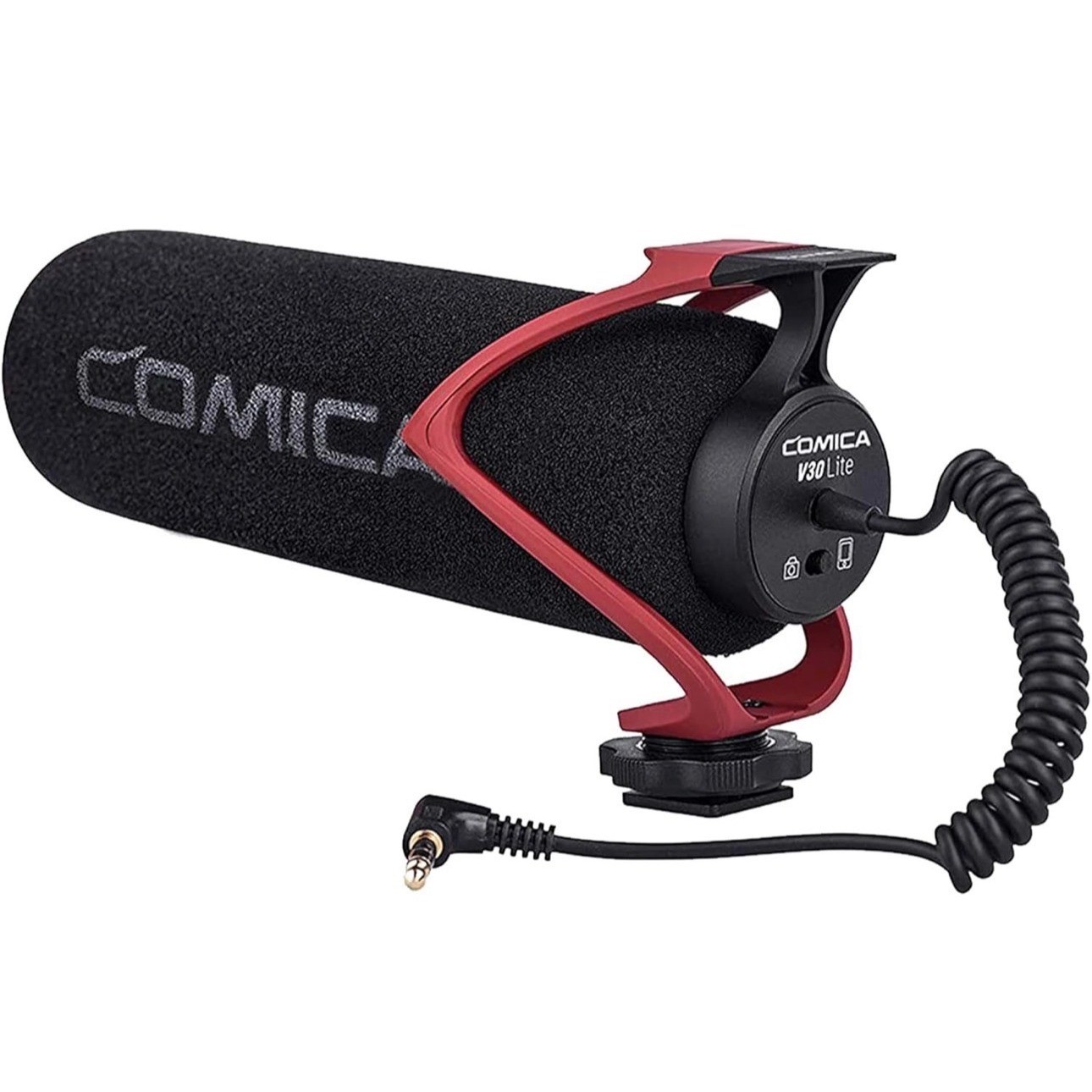 NIB Comica CVM-V30 LITE Video Microphone Super-Cardioid Shotgun Mic Red Black