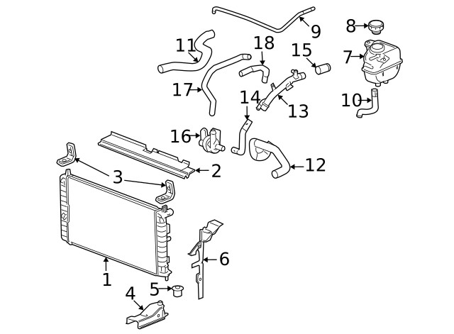 Genuine GM Radiator Upper Bracket 25886156
