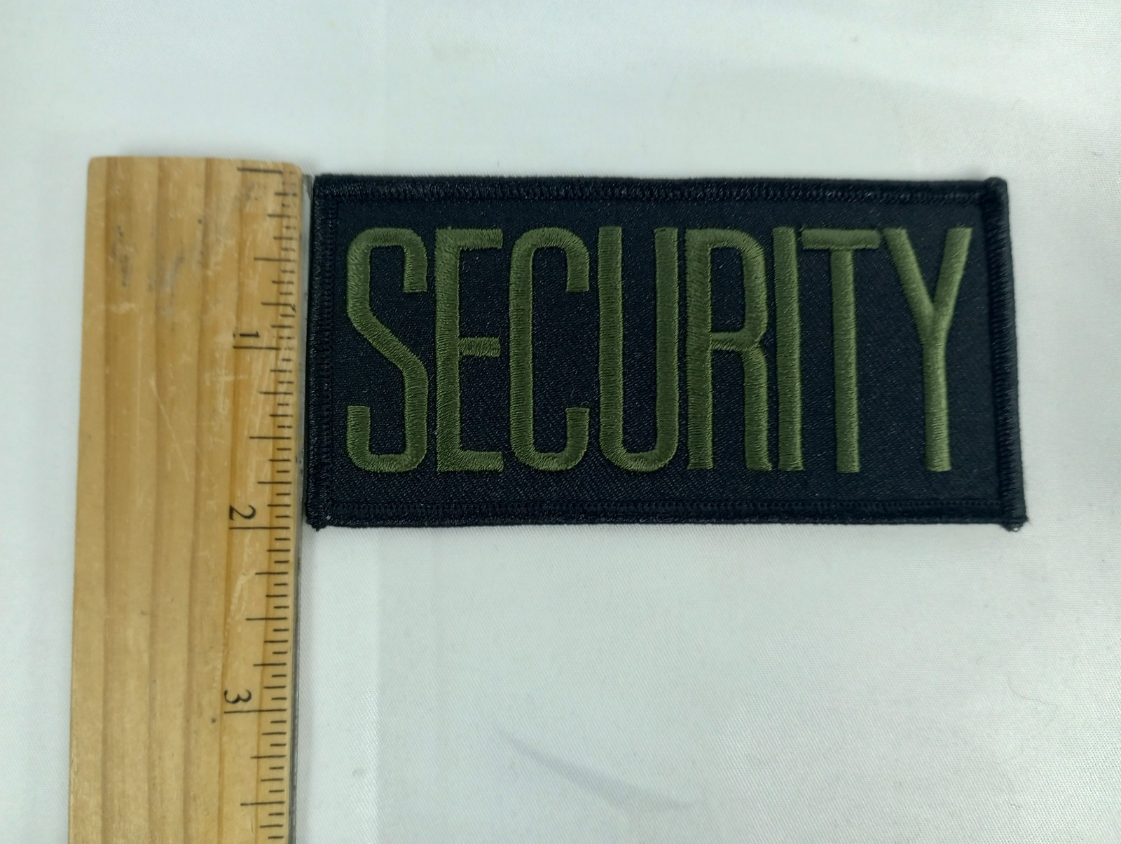 SECURITY Chest Patch Green Embroidery on Black - 4" x 2"