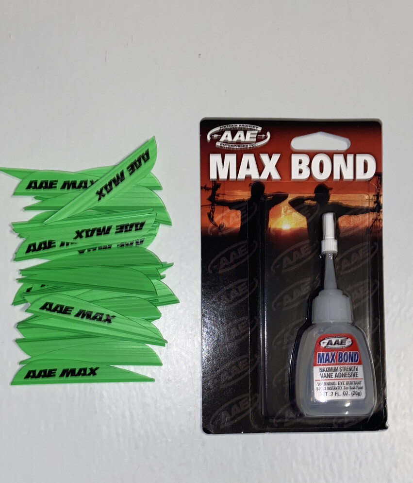 Flethes Vanes Max Stealth Green 36 AAE Fletching Archery Arrow Max Bond Bundle