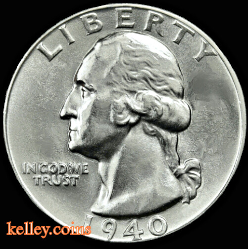 1940 25C Washington Silver Quarter GEM BU