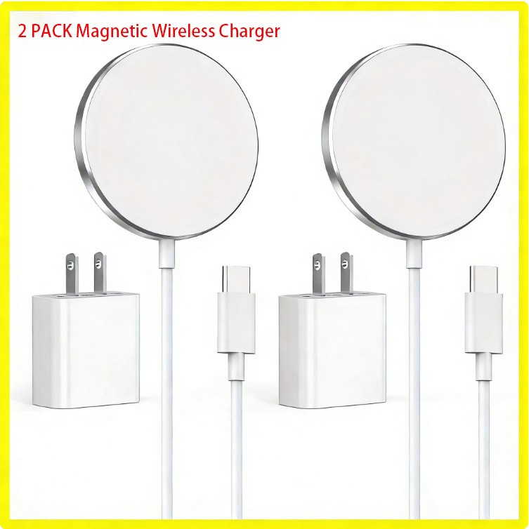 2 PACK Magnetic Wireless Charger Pad For Magsafe iPhone 16 15 14 13 12 X Pro Max