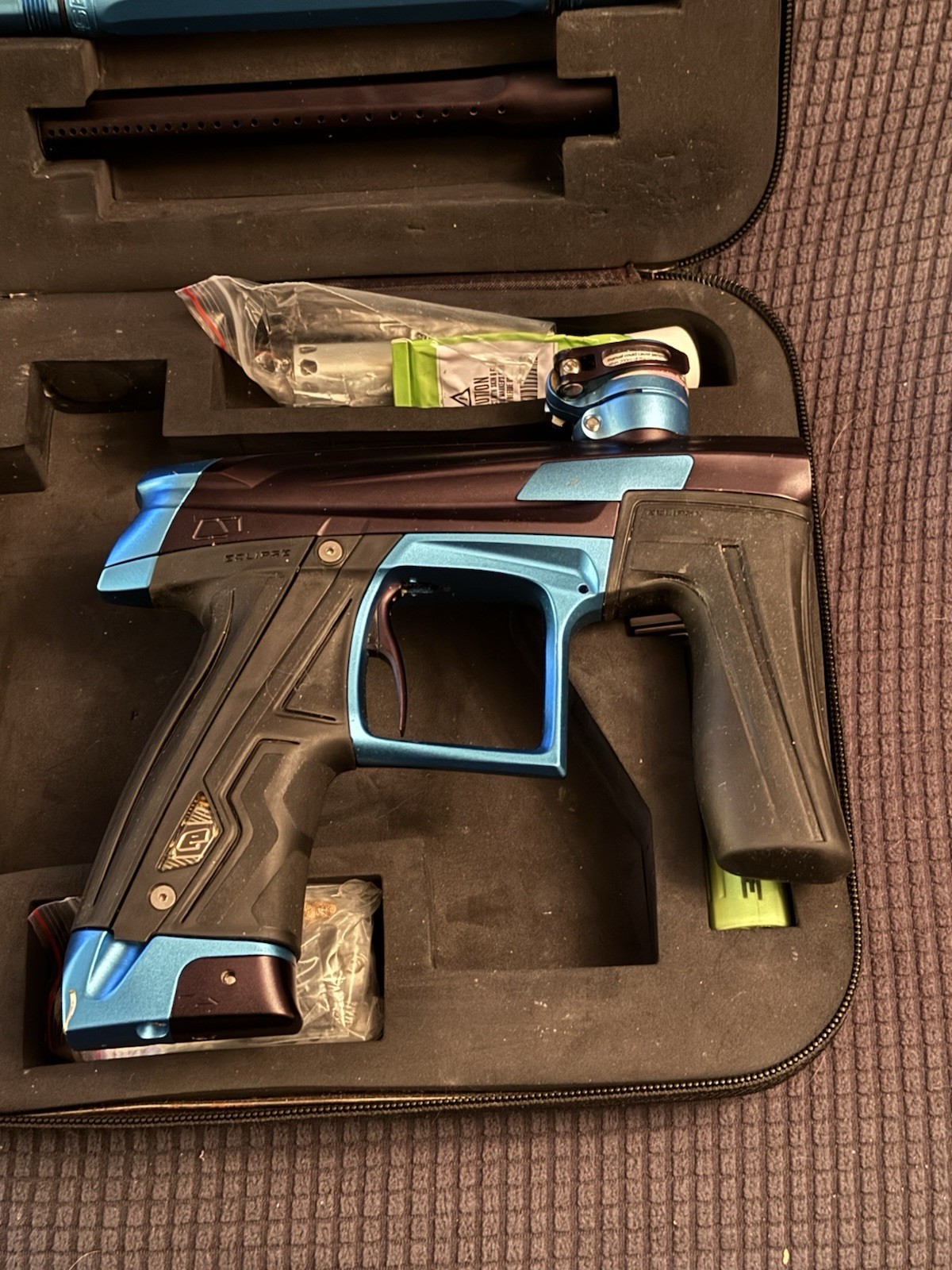 Planet Eclipse Cs1 Electronic Paintball Marker Blue Black with Shaft5 Barrel set