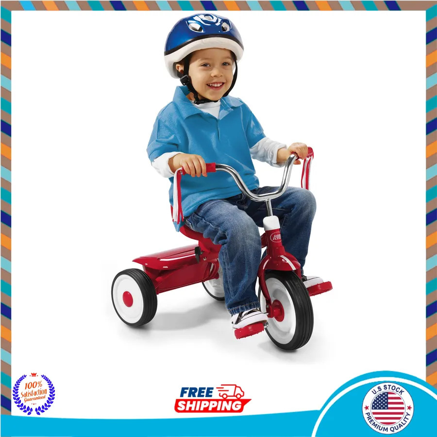 Radio Flyer Ready to Ride Folding Trike for Toddlers Red Ages 1.5 to 3 Years