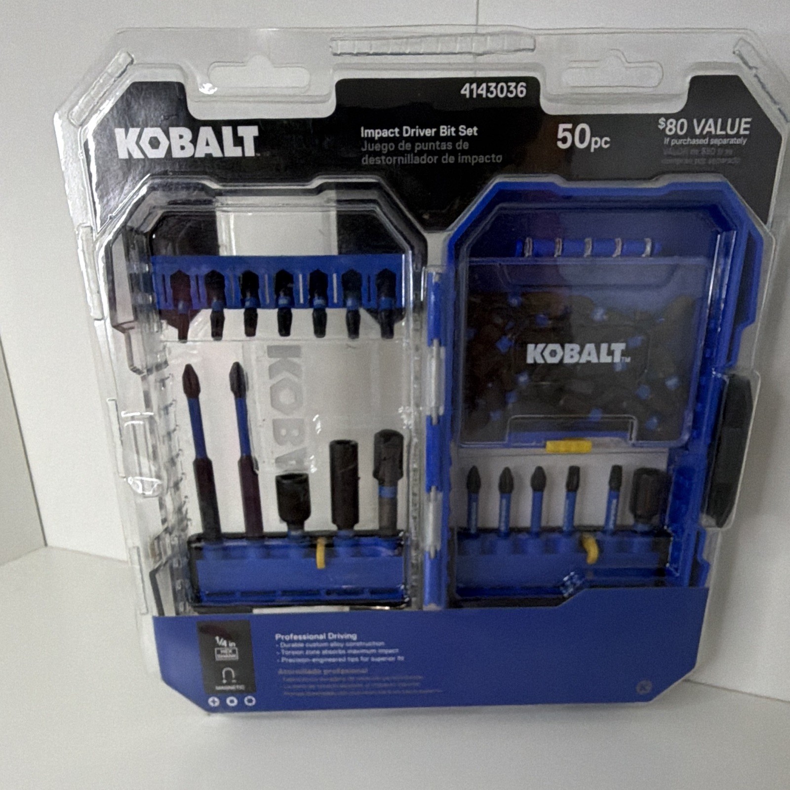 Kobalt 50-Piece Impact Driver Set Mixed Bit Set w/ Case Model 4143036