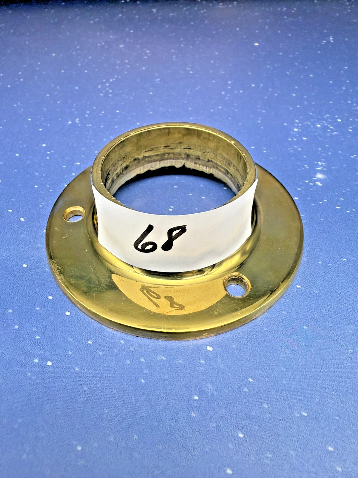 4 inch Wall Flange -Polished Brass- Clear Coated - For use with 2 inch OD Tube