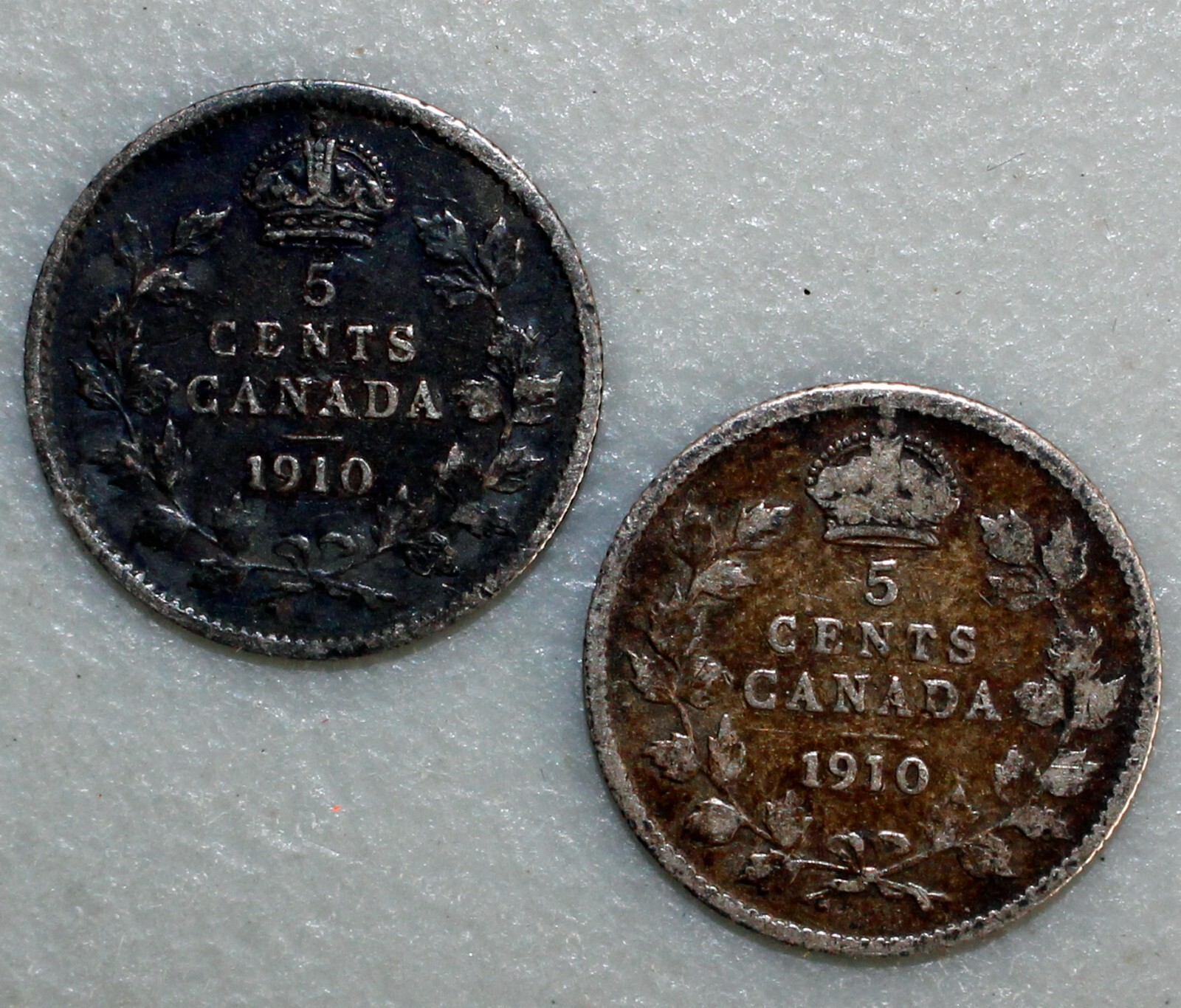 1910 Canada Silver 5 Cents Coin Circulated 5c Canadian Edward VII