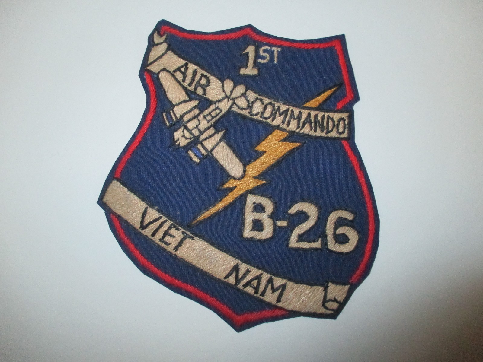 b6148 US Air Force Gun Ship 1st Air Commando Vietnam B26 tan stitching IR23C