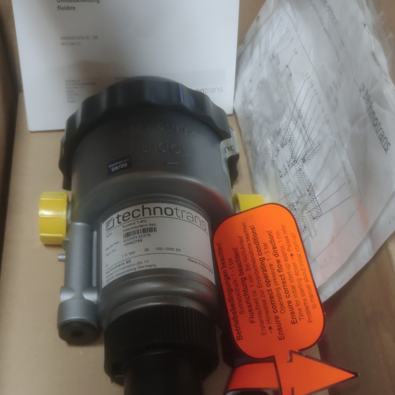Technotrans fluidos 1-5% Dosing Pump 10042755 Intern/Extern KPL Original Part