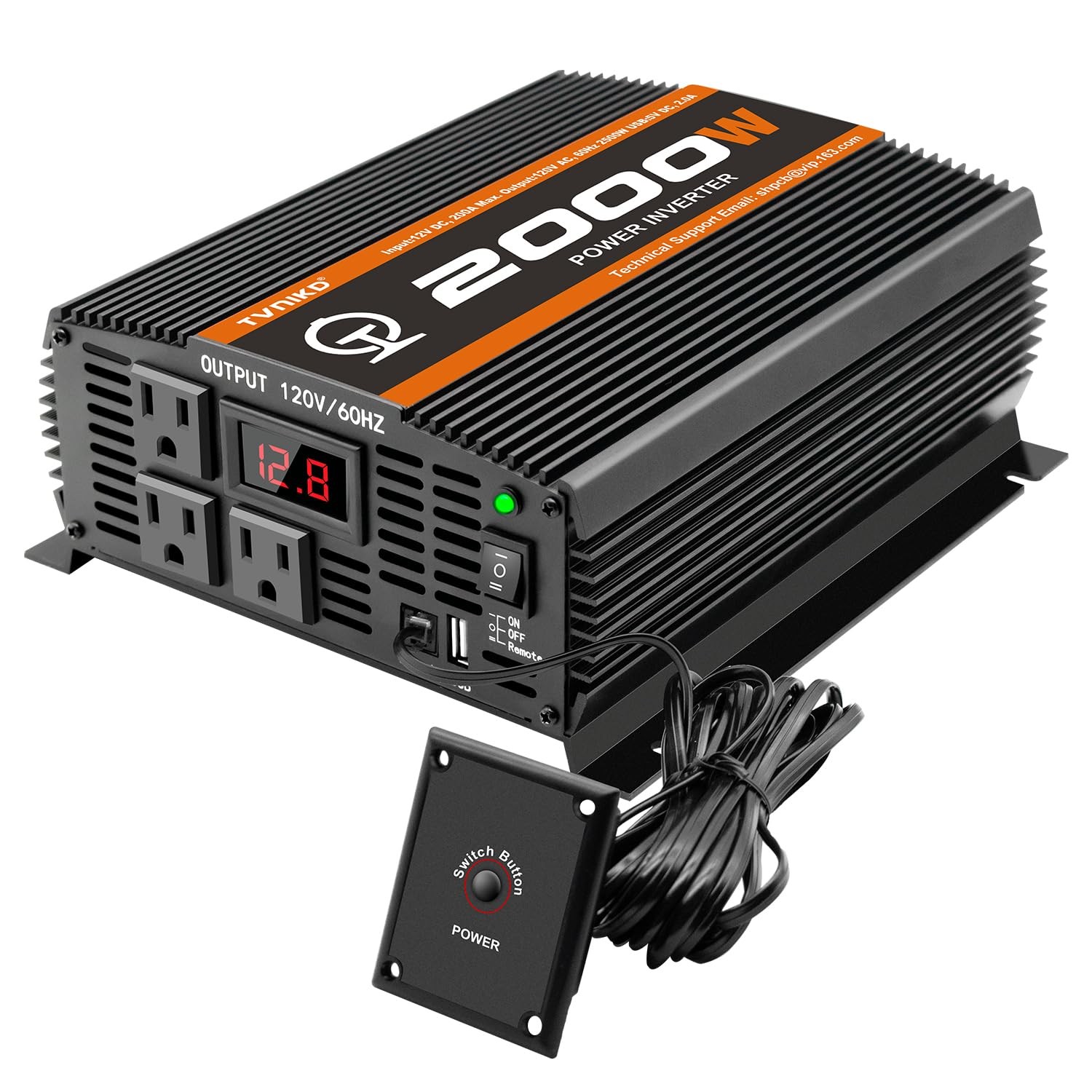 TVNIKD 2000 Watt car Power Inverter 12V to 110V/120V Inverter for car Truck s...