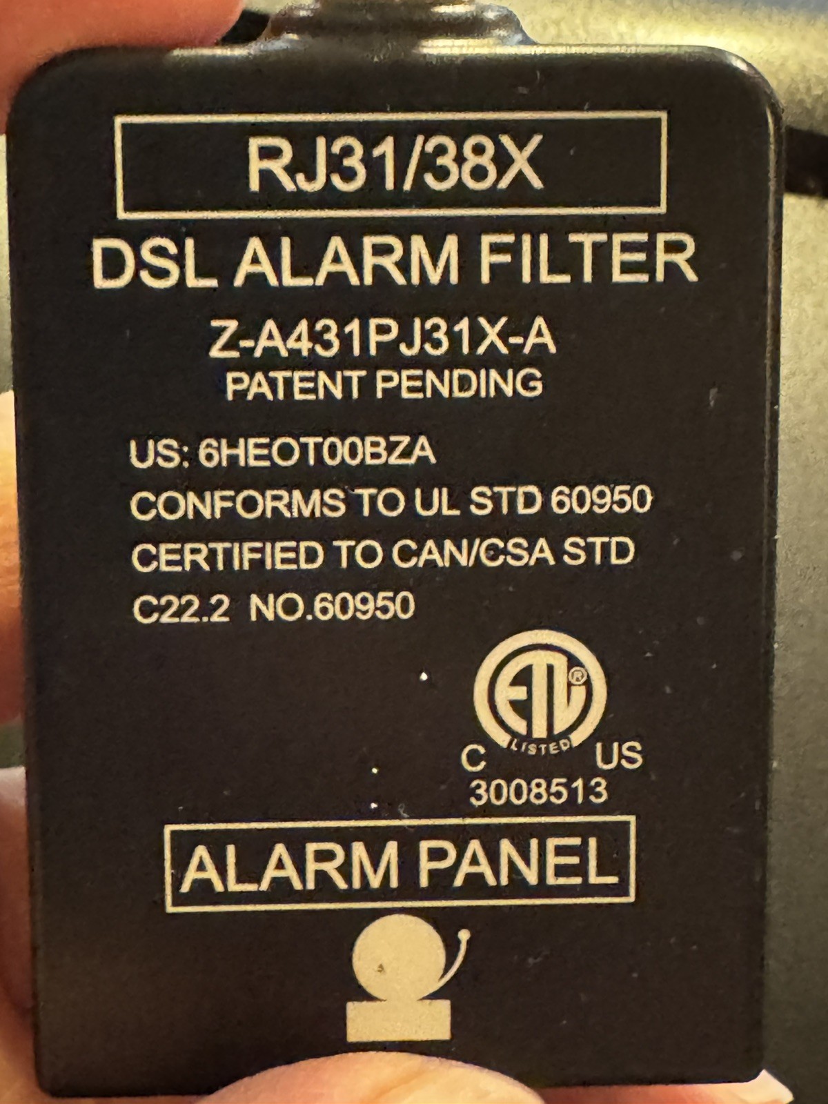 DSL Alarm Filter Z-A431PJ31X-A RJ31/38X by Exelsus