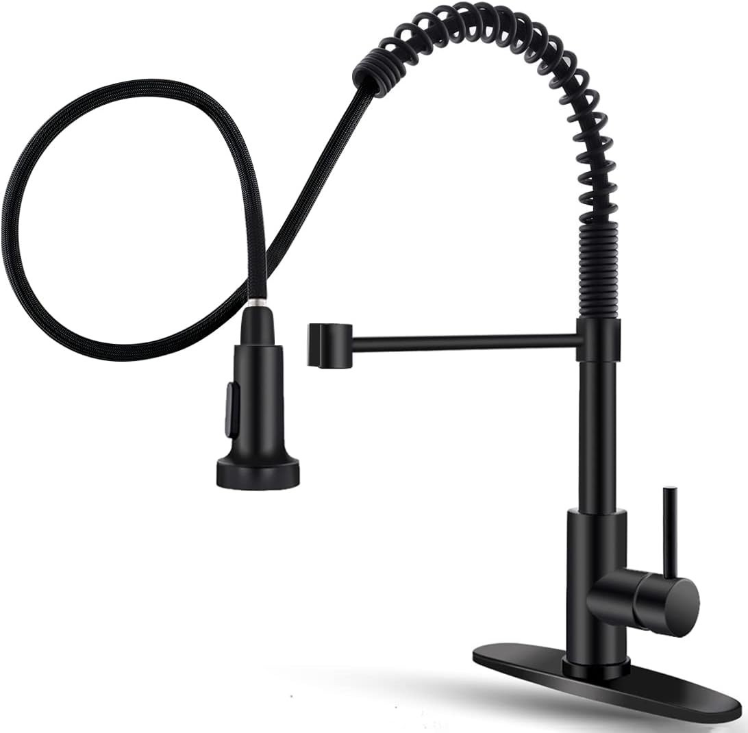 Classic Black Pull Down Kitchen Faucet - Easy Installation & Durable Performance