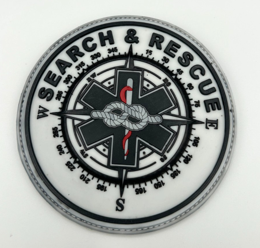 SEARCH AND RESCUE PATCH -GLOW IN THE DARK-HIGH QUALITY PVC