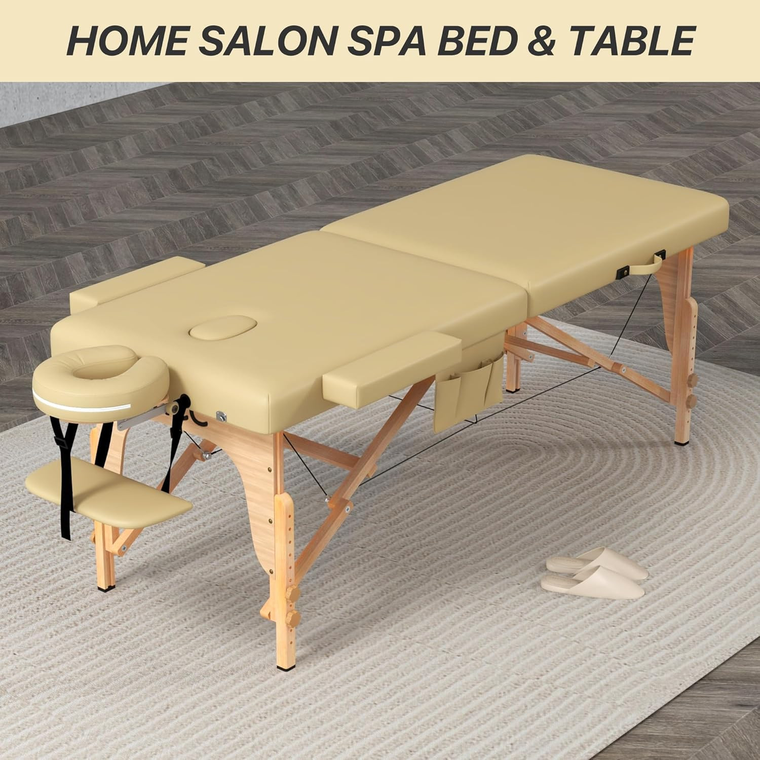 Memory Foam Portable Massage Table, Foldable Tattoo Table Lash Bed Height Adjust