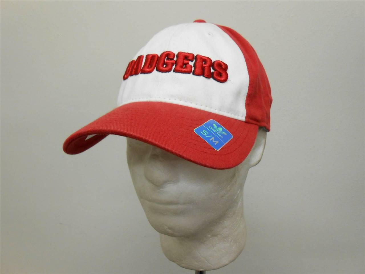 NEW Wisconsin Badgers ADULT Mens Sizes (S/M-L/XL) Adidas Cap Hat