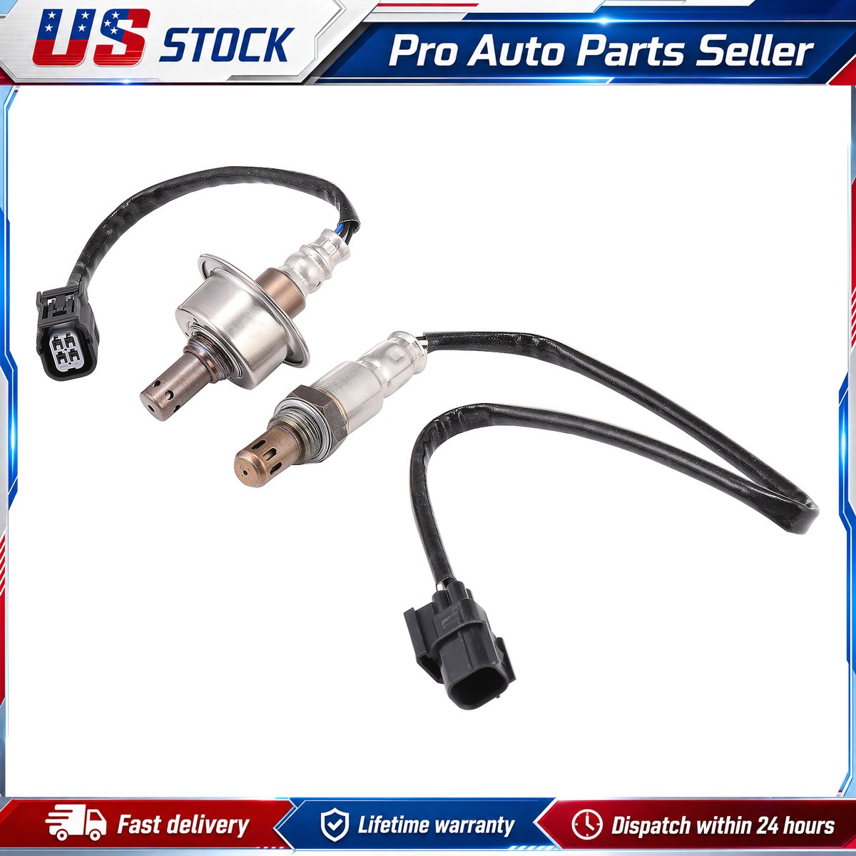 2PCS Upstream + Downstream 02 Oxygen O2 Sensor For 2006-2015 Honda Civic 1.8L L4