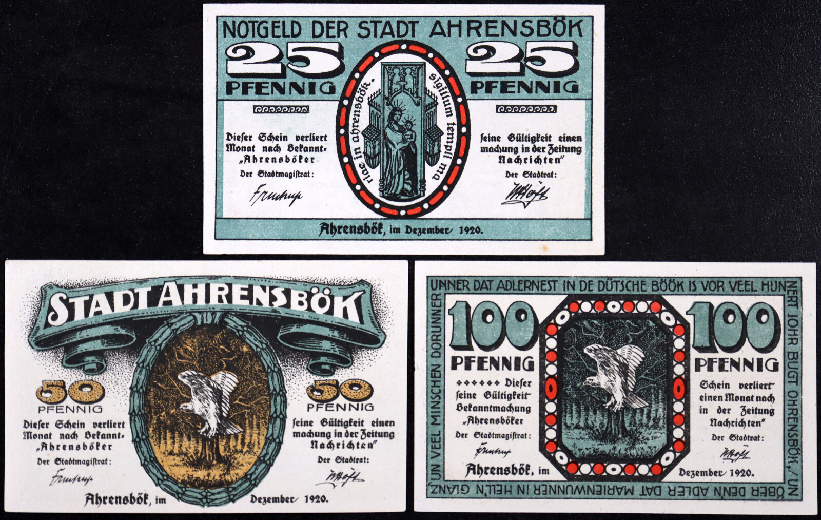 AHRENSBÖK 1920 Complete Series German Notgeld