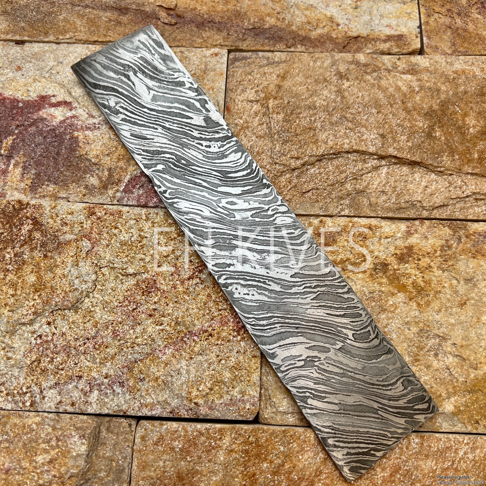 14*2''handmade damascus steel High quality Fire blank billet for knifemaking