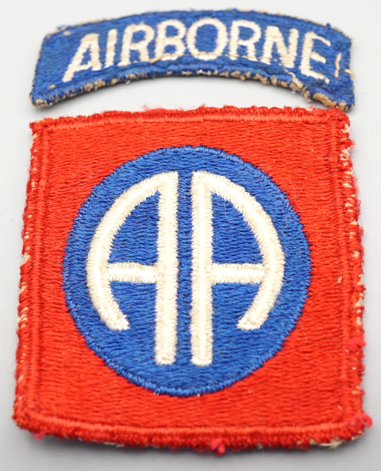 WWII 82nd Airborne Division With Rocker Tab Patches Lot Of 2 - RARE NO GLOW